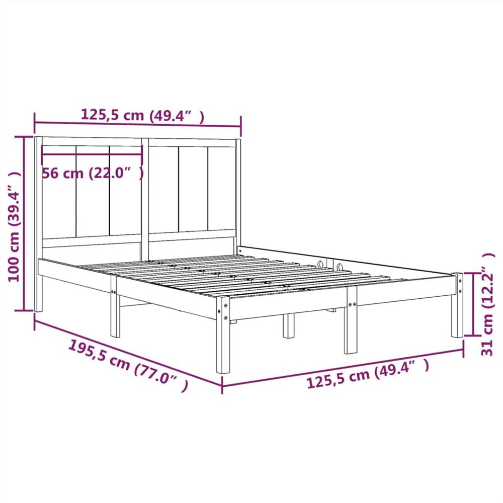 Bed Frame Black Solid Wood Pine 120x190 cm 4FT Small Double Bed Frame Black Solid Wood Pine 120x190 Cm 4FT Small Double -NEWTRAL Sales Shop Bed Frame Black Solid Wood Pine 120x190 cm 4FT Small Double 510883 4