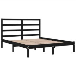 Bed Frame Black Solid Wood Pine 120x200 Cm -NEWTRAL Sales Shop Bed Frame Black Solid Wood Pine 120x200 cm 510298 3