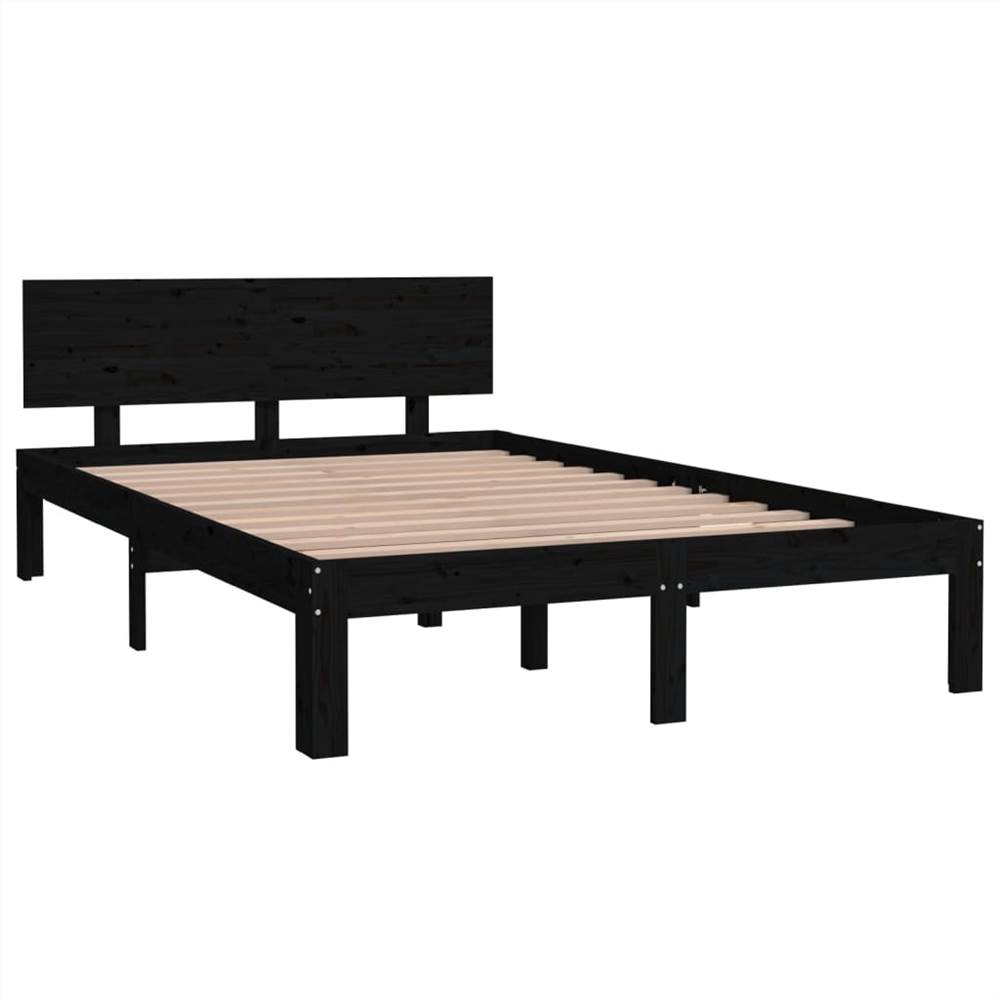 Bed Frame Black Solid Wood Pine 120x200 cm Bed Frame Black Solid Wood Pine 120x200 Cm -NEWTRAL Sales Shop Bed Frame Black Solid Wood Pine 120x200 cm 510324 2