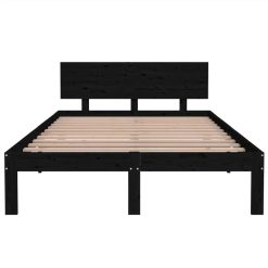 Bed Frame Black Solid Wood Pine 120x200 Cm 3 Bed Frame Black Solid Wood Pine 120x200 Cm -NEWTRAL Sales Shop Bed Frame Black Solid Wood Pine 120x200 cm 510324 3