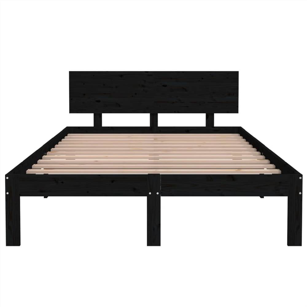 Bed Frame Black Solid Wood Pine 120x200 cm Bed Frame Black Solid Wood Pine 120x200 Cm -NEWTRAL Sales Shop Bed Frame Black Solid Wood Pine 120x200 cm 510324 3