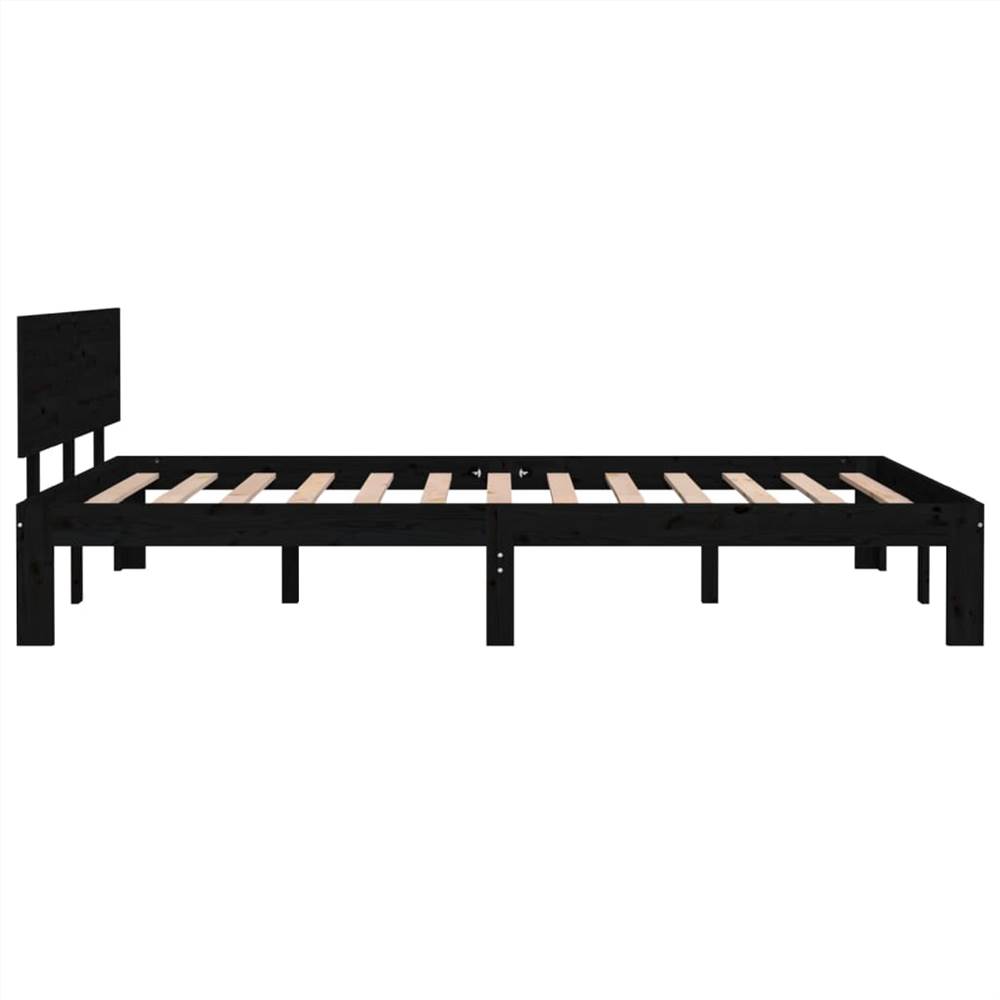Bed Frame Black Solid Wood Pine 120x200 cm Bed Frame Black Solid Wood Pine 120x200 Cm -NEWTRAL Sales Shop Bed Frame Black Solid Wood Pine 120x200 cm 510324 4