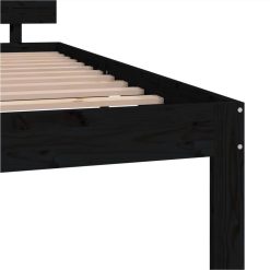 Bed Frame Black Solid Wood Pine 120x200 Cm 5 Bed Frame Black Solid Wood Pine 120x200 Cm -NEWTRAL Sales Shop Bed Frame Black Solid Wood Pine 120x200 cm 510324 5