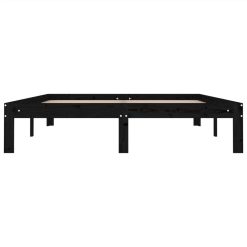 Bed Frame Black Solid Wood Pine 140x190 Cm -NEWTRAL Sales Shop Bed Frame Black Solid Wood Pine 140x190 cm 510225 3