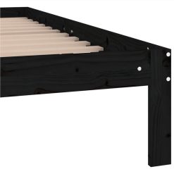 Bed Frame Black Solid Wood Pine 140x190 Cm -NEWTRAL Sales Shop Bed Frame Black Solid Wood Pine 140x190 cm 510225 5
