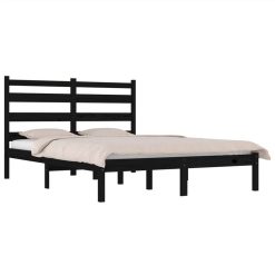 Bed Frame Black Solid Wood Pine 140x190 Cm 2 Bed Frame Black Solid Wood Pine 140x190 Cm -NEWTRAL Sales Shop Bed Frame Black Solid Wood Pine 140x190 cm 510996 2