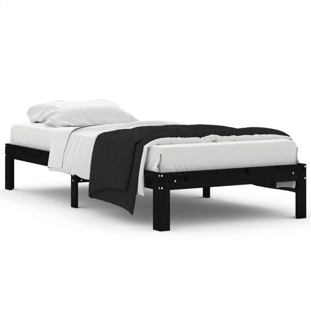 Bed Frame Black Solid Wood Pine 90x200 cm Bed Frame Black Solid Wood Pine 90x200 Cm -NEWTRAL Sales Shop Bed Frame Black Solid Wood Pine 90x200 cm 510068 1