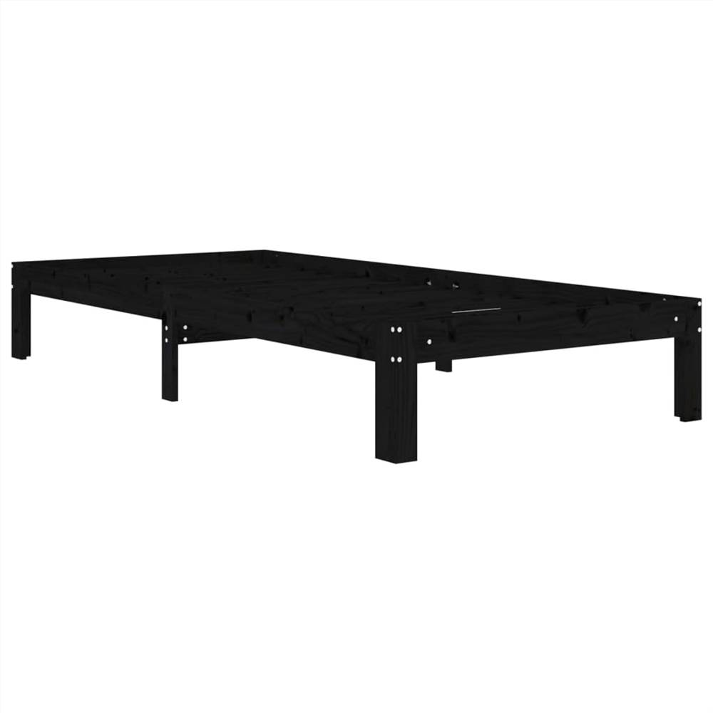 Bed Frame Black Solid Wood Pine 90x200 cm Bed Frame Black Solid Wood Pine 90x200 Cm -NEWTRAL Sales Shop Bed Frame Black Solid Wood Pine 90x200 cm 510068 3