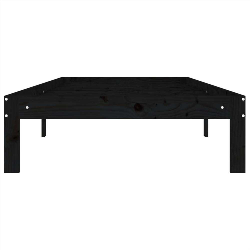 Bed Frame Black Solid Wood Pine 90x200 cm Bed Frame Black Solid Wood Pine 90x200 Cm -NEWTRAL Sales Shop Bed Frame Black Solid Wood Pine 90x200 cm 510068 4