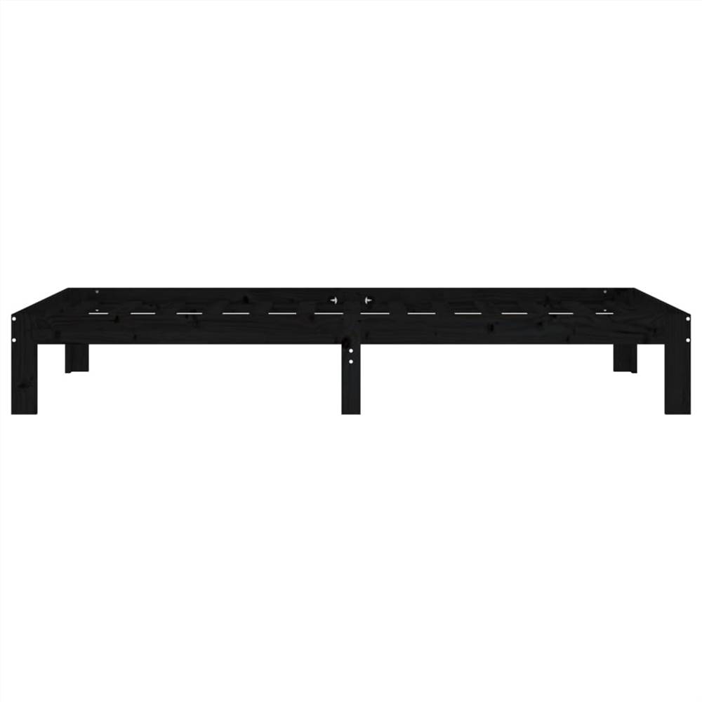 Bed Frame Black Solid Wood Pine 90x200 cm Bed Frame Black Solid Wood Pine 90x200 Cm -NEWTRAL Sales Shop Bed Frame Black Solid Wood Pine 90x200 cm 510068 5