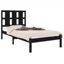 Bed Frame Black Solid Wood Pine 90x200 Cm -NEWTRAL Sales Shop Bed Frame Black Solid Wood Pine 90x200 cm 513941 2