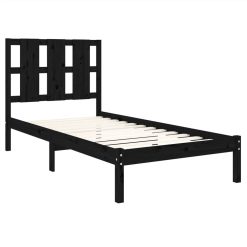 Bed Frame Black Solid Wood Pine 90x200 Cm -NEWTRAL Sales Shop Bed Frame Black Solid Wood Pine 90x200 cm 513941 3