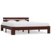 Bed Frame Dark Brown Solid Pine Wood 180x200 Cm 6FT Super King
