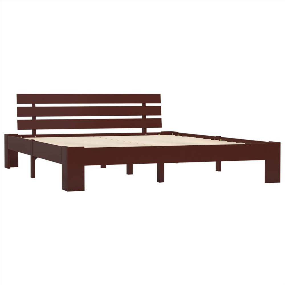Bed Frame Dark Brown Solid Pine Wood 180x200 cm 6FT Super King Bed Frame Dark Brown Solid Pine Wood 180x200 Cm 6FT Super King -NEWTRAL Sales Shop Bed Frame Dark Brown Solid Pine Wood 180x200 cm 6FT Super King 447819 1