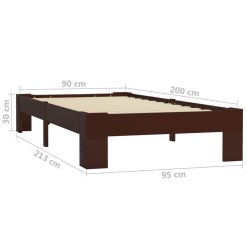 Bed Frame Dark Brown Solid Pine Wood 90x200 Cm -NEWTRAL Sales Shop Bed Frame Dark Brown Solid Pine Wood 90x200 cm 450482 5