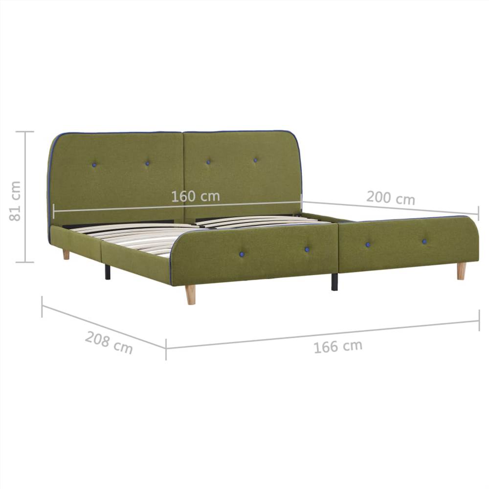 Bed Frame Green Fabric 150x200 cm Bed Frame Green Fabric 150x200 Cm -NEWTRAL Sales Shop Bed Frame Green Fabric 150x200 cm 488450 5