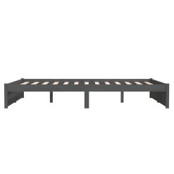 Bed Frame Grey Solid Wood 140x190 Cm 5 Bed Frame Grey Solid Wood 140x190 Cm -NEWTRAL Sales Shop Bed Frame Grey Solid Wood 140x190 cm 510882 5