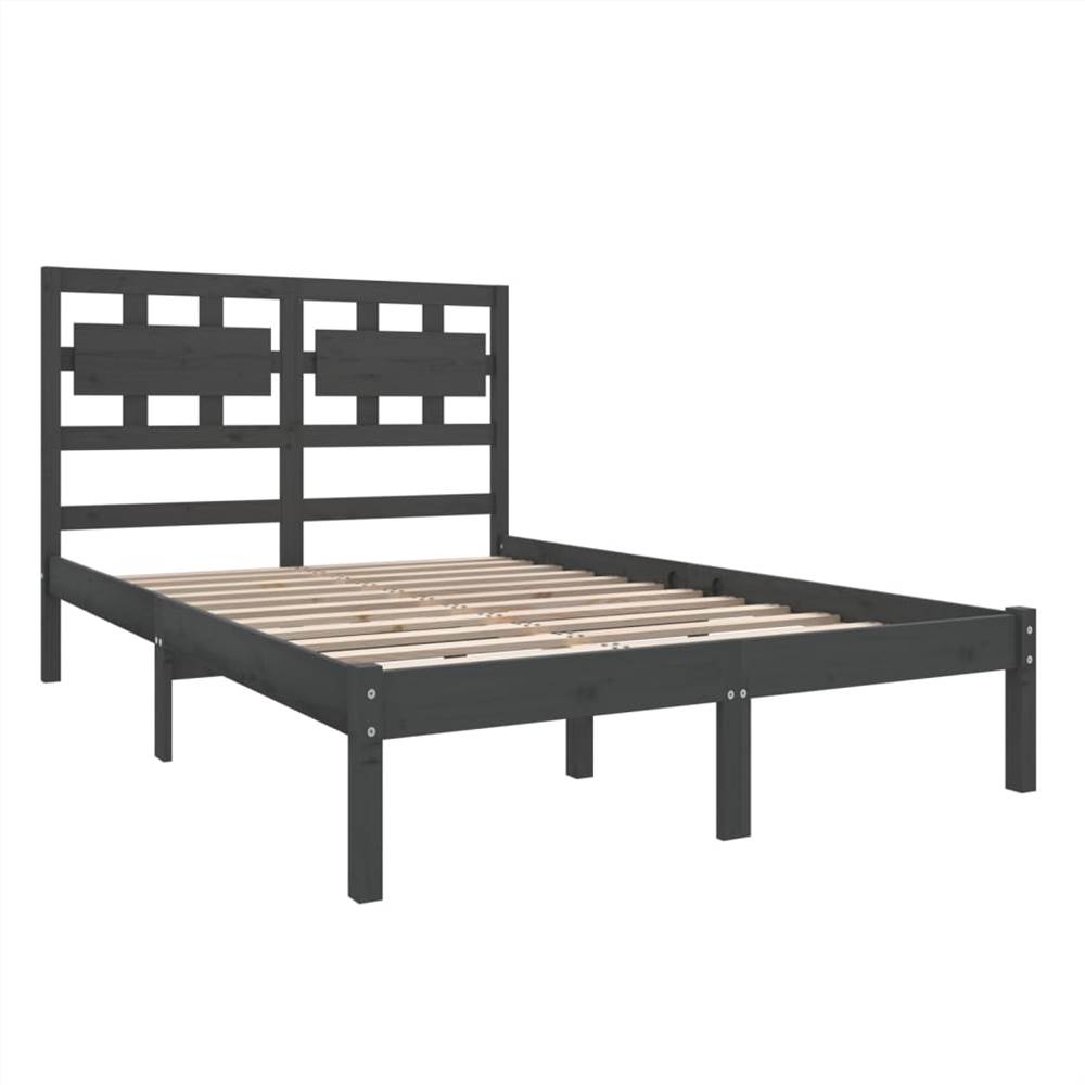 Bed Frame Grey Solid Wood 140x190 cm Bed Frame Grey Solid Wood 140x190 Cm -NEWTRAL Sales Shop Bed Frame Grey Solid Wood 140x190 cm 511336 3