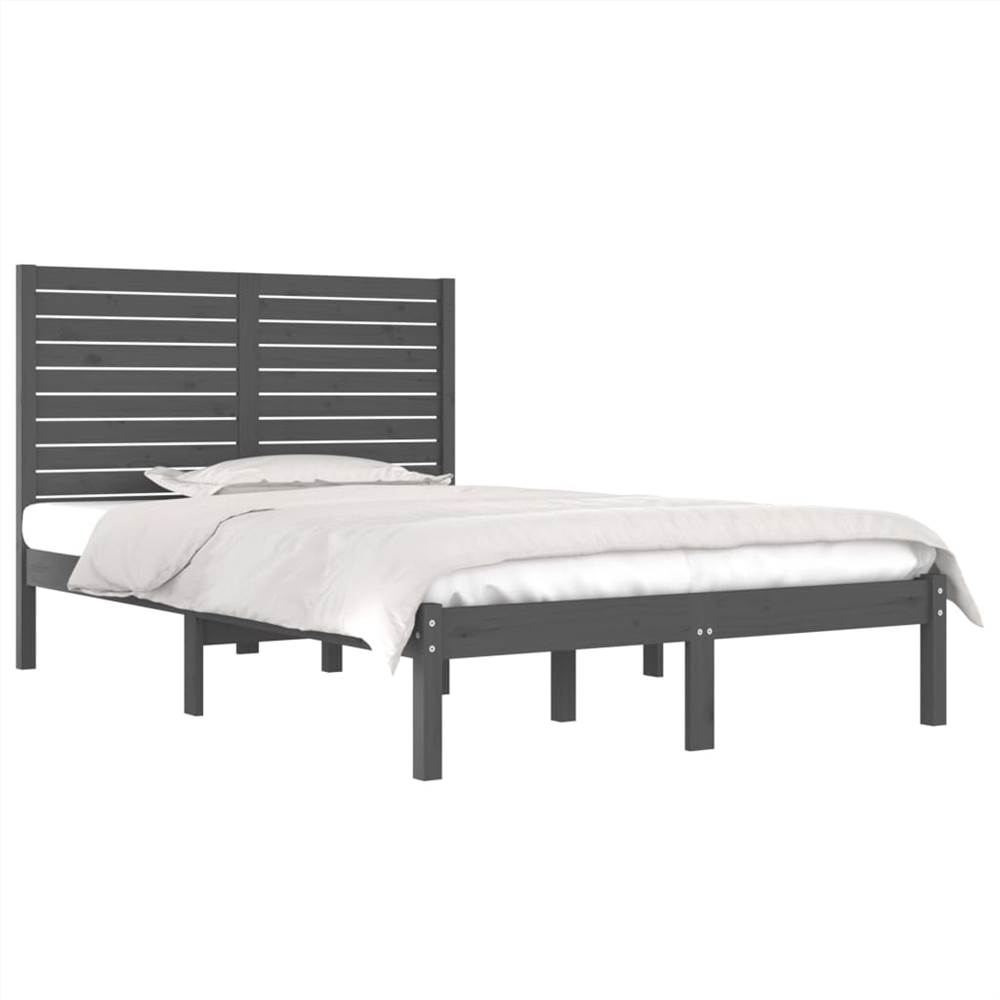 Bed Frame Grey Solid Wood 140x190 cm Bed Frame Grey Solid Wood 140x190 Cm -NEWTRAL Sales Shop Bed Frame Grey Solid Wood 140x190 cm 515553 2