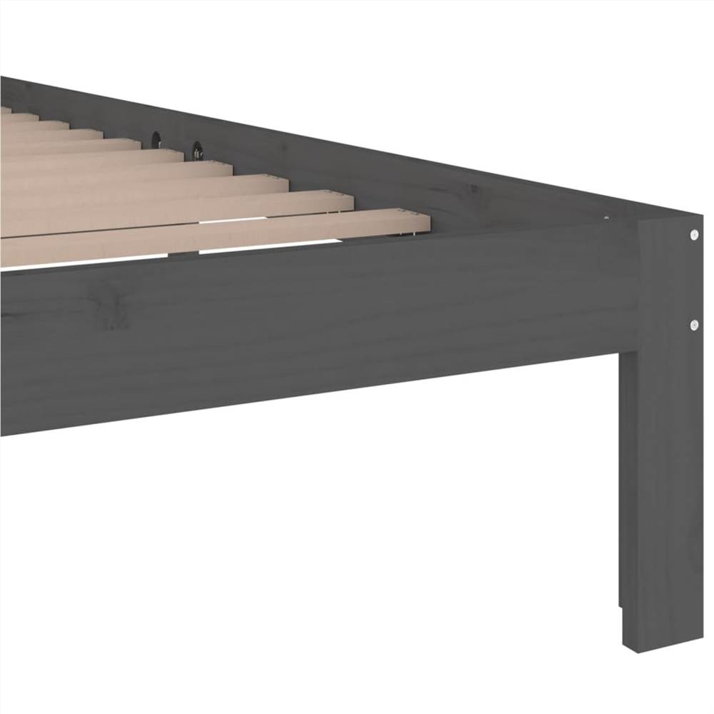 Bed Frame Grey Solid Wood 140x200 cm Bed Frame Grey Solid Wood 140x200 Cm -NEWTRAL Sales Shop Bed Frame Grey Solid Wood 140x200 cm 511114 5