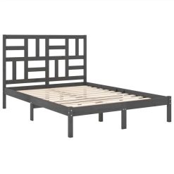 Bed Frame Grey Solid Wood 160x200 Cm -NEWTRAL Sales Shop Bed Frame Grey Solid Wood 160x200 cm 511254 3
