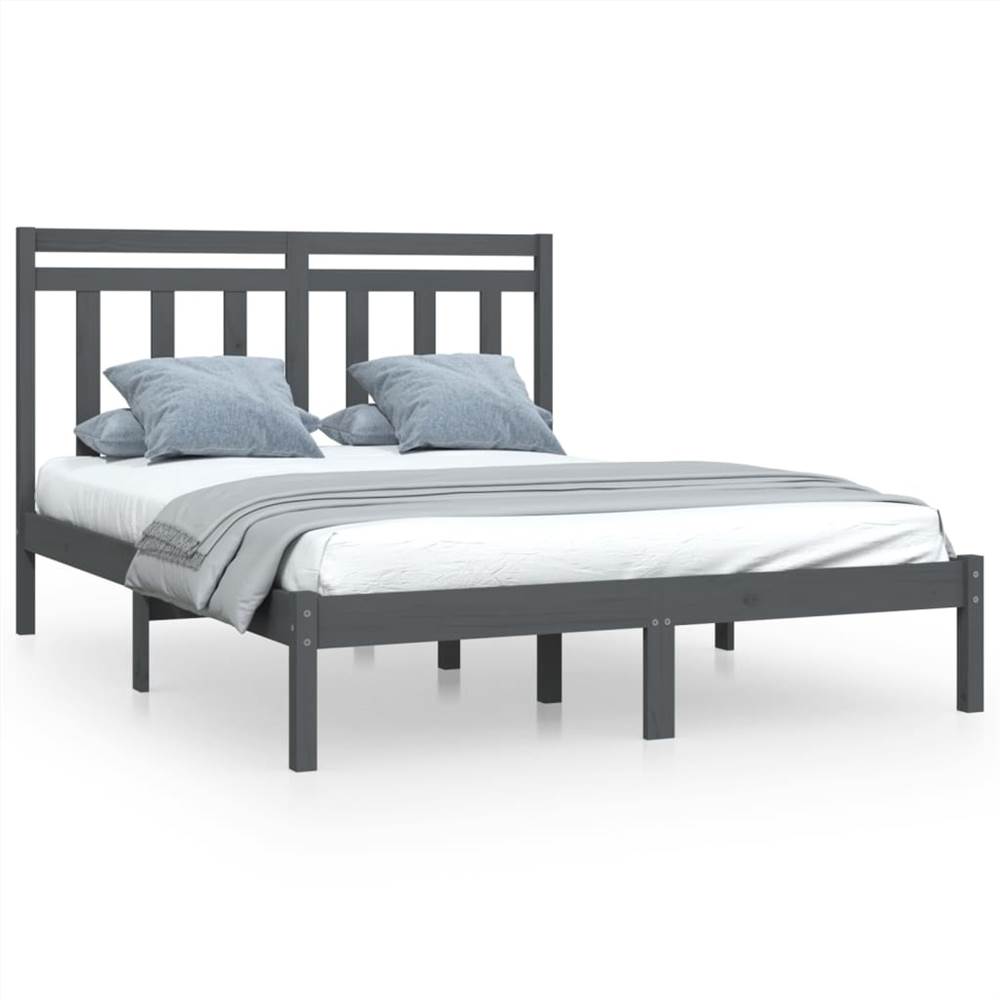 Bed Frame Grey Solid Wood 160x200 cm Bed Frame Grey Solid Wood 160x200 Cm -NEWTRAL Sales Shop Bed Frame Grey Solid Wood 160x200 cm 512001 1