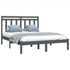 Bed Frame Grey Solid Wood 160x200 Cm 2 Bed Frame Grey Solid Wood 160x200 Cm -NEWTRAL Sales Shop Bed Frame Grey Solid Wood 160x200 cm 512001 2