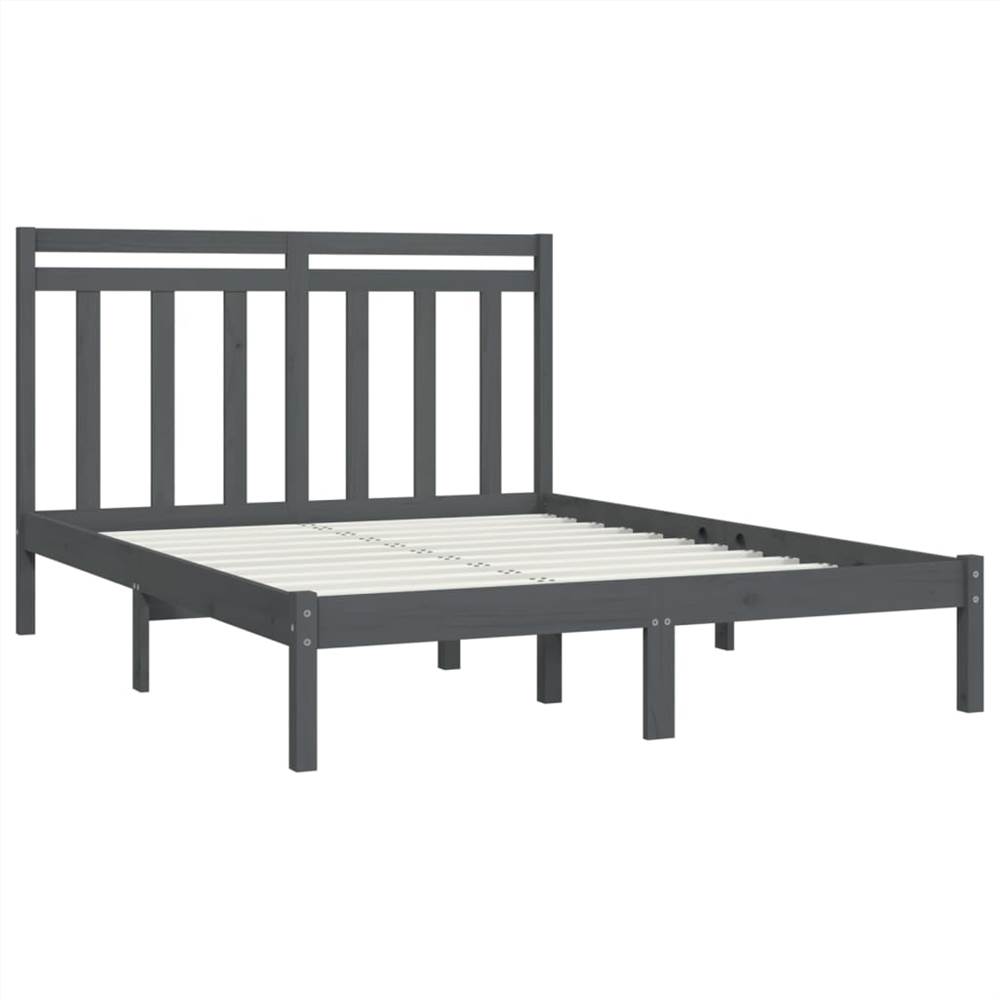 Bed Frame Grey Solid Wood 160x200 cm Bed Frame Grey Solid Wood 160x200 Cm -NEWTRAL Sales Shop Bed Frame Grey Solid Wood 160x200 cm 512001 3