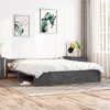 Bed Frame Grey Solid Wood 160x200 Cm