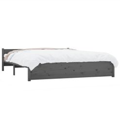 Bed Frame Grey Solid Wood 160x200 Cm -NEWTRAL Sales Shop Bed Frame Grey Solid Wood 160x200 cm 512790 2