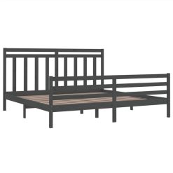 Bed Frame Grey Solid Wood 200x200 Cm 3 Bed Frame Grey Solid Wood 200x200 Cm -NEWTRAL Sales Shop Bed Frame Grey Solid Wood 200x200 cm 512718 3