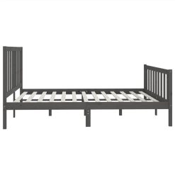 Bed Frame Grey Solid Wood 200x200 Cm 5 Bed Frame Grey Solid Wood 200x200 Cm -NEWTRAL Sales Shop Bed Frame Grey Solid Wood 200x200 cm 513222 5