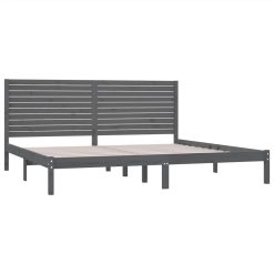 Bed Frame Grey Solid Wood 200x200 Cm 3 Bed Frame Grey Solid Wood 200x200 Cm -NEWTRAL Sales Shop Bed Frame Grey Solid Wood 200x200 cm 515146 3