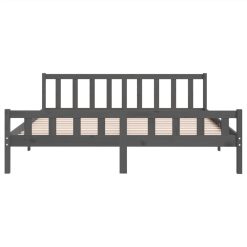 Bed Frame Grey Solid Wood 200x200 Cm -NEWTRAL Sales Shop Bed Frame Grey Solid Wood 200x200 cm 515544 4