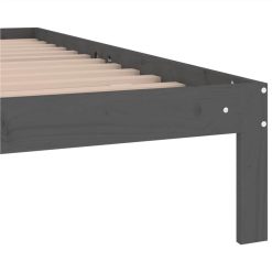 Bed Frame Grey Solid Wood 75x190 Cm 2FT6 Small Single 5 Bed Frame Grey Solid Wood 75x190 Cm 2FT6 Small Single -NEWTRAL Sales Shop Bed Frame Grey Solid Wood 75x190 cm 2FT6 Small Single 510631 5