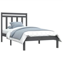 Bed Frame Grey Solid Wood 75x190 Cm 2FT6 Small Single -NEWTRAL Sales Shop Bed Frame Grey Solid Wood 75x190 cm 2FT6 Small Single 512007 2