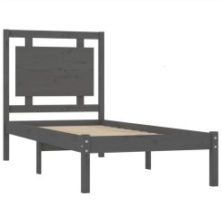 Bed Frame Grey Solid Wood 90x190 Cm 3FT Single -NEWTRAL Sales Shop Bed Frame Grey Solid Wood 90x190 cm 3FT Single 514126 3