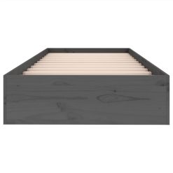 Bed Frame Grey Solid Wood 90x190 Cm 3FT Single 4 Bed Frame Grey Solid Wood 90x190 Cm 3FT Single -NEWTRAL Sales Shop Bed Frame Grey Solid Wood 90x190 cm 3FT Single 515798 4