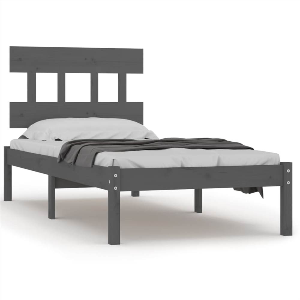 Bed Frame Grey Solid Wood 90x200 cm Bed Frame Grey Solid Wood 90x200 Cm -NEWTRAL Sales Shop Bed Frame Grey Solid Wood 90x200 cm 514588 1