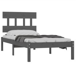 Bed Frame Grey Solid Wood 90x200 Cm 2 Bed Frame Grey Solid Wood 90x200 Cm -NEWTRAL Sales Shop Bed Frame Grey Solid Wood 90x200 cm 514588 2