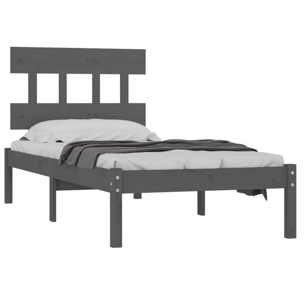 Bed Frame Grey Solid Wood 90x200 cm Bed Frame Grey Solid Wood 90x200 Cm -NEWTRAL Sales Shop Bed Frame Grey Solid Wood 90x200 cm 514588 2