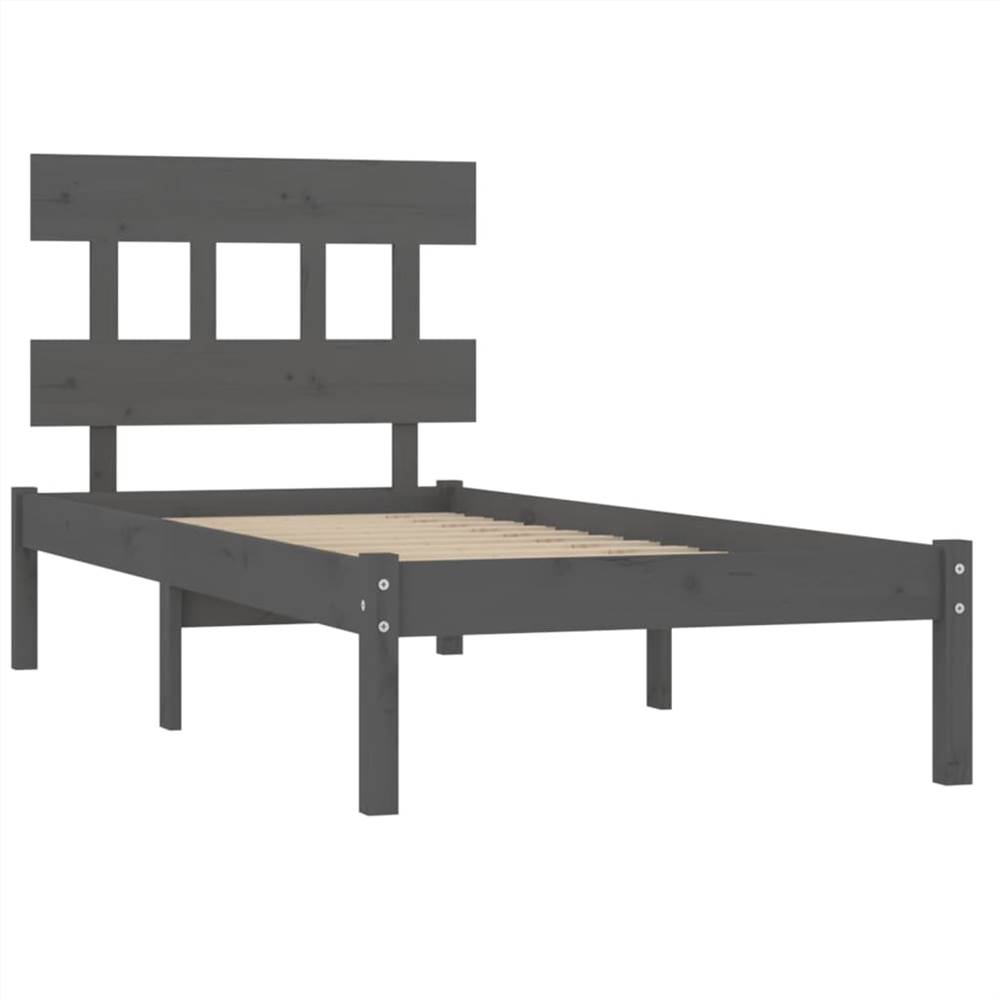Bed Frame Grey Solid Wood 90x200 cm Bed Frame Grey Solid Wood 90x200 Cm -NEWTRAL Sales Shop Bed Frame Grey Solid Wood 90x200 cm 514588 3
