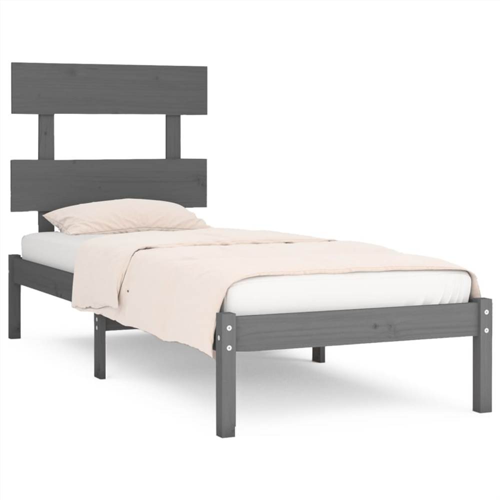 Bed Frame Grey Solid Wood 90x200 cm Bed Frame Grey Solid Wood 90x200 Cm -NEWTRAL Sales Shop Bed Frame Grey Solid Wood 90x200 cm 515309 1