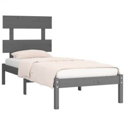 Bed Frame Grey Solid Wood 90x200 Cm 2 Bed Frame Grey Solid Wood 90x200 Cm -NEWTRAL Sales Shop Bed Frame Grey Solid Wood 90x200 cm 515309 2