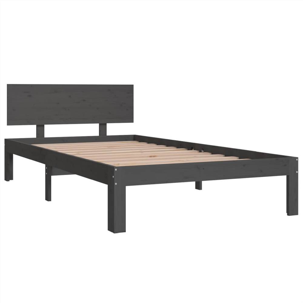 Bed Frame Grey Solid Wood Pine 100x200 cm Bed Frame Grey Solid Wood Pine 100x200 Cm -NEWTRAL Sales Shop Bed Frame Grey Solid Wood Pine 100x200 cm 511213 2