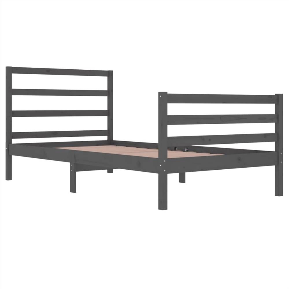 Bed Frame Grey Solid Wood Pine 100x200 cm Bed Frame Grey Solid Wood Pine 100x200 Cm -NEWTRAL Sales Shop Bed Frame Grey Solid Wood Pine 100x200 cm 511458 3
