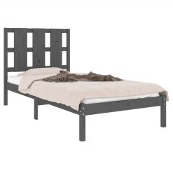 Bed Frame Grey Solid Wood Pine 100x200 Cm 2 Bed Frame Grey Solid Wood Pine 100x200 Cm -NEWTRAL Sales Shop Bed Frame Grey Solid Wood Pine 100x200 cm 513944 2