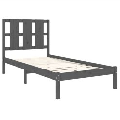 Bed Frame Grey Solid Wood Pine 100x200 Cm 3 Bed Frame Grey Solid Wood Pine 100x200 Cm -NEWTRAL Sales Shop Bed Frame Grey Solid Wood Pine 100x200 cm 513944 3