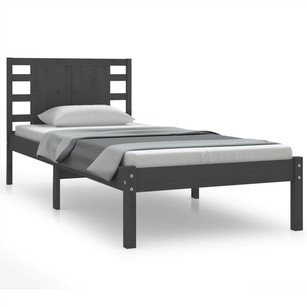 Bed Frame Grey Solid Wood Pine 100x200 cm Bed Frame Grey Solid Wood Pine 100x200 Cm -NEWTRAL Sales Shop Bed Frame Grey Solid Wood Pine 100x200 cm 515116 1