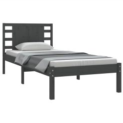 Bed Frame Grey Solid Wood Pine 100x200 Cm 2 Bed Frame Grey Solid Wood Pine 100x200 Cm -NEWTRAL Sales Shop Bed Frame Grey Solid Wood Pine 100x200 cm 515116 2